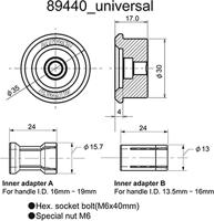 DAYTONA adapter stuureinde universal voor "d-mirror". handlebar adapter uni day bw d 13.5-16-19mm - thumbnail