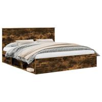 Bedframe Gerookt eiken 180 x 200 cm Massief grenenhout - thumbnail