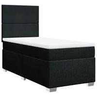 Boxspring met matras stof zwart 90x190 cm - thumbnail