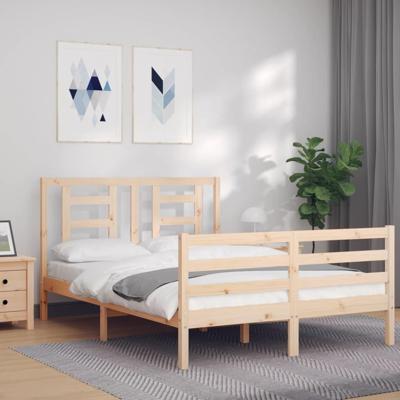 Bedframe met hoofdbord massief hout