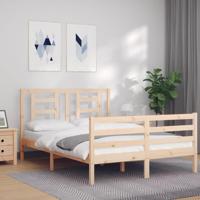 Bedframe met hoofdbord massief hout - thumbnail