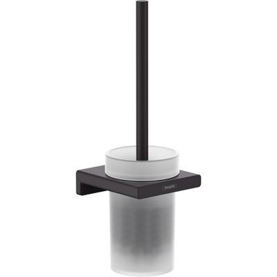 Hansgrohe AddStoris toiletborstel met wandhouder 10,5x12x34,2cm mat zwart Hansgrohe AddStoris toiletborstel met wandhouder 10,5x12x34,2cm mat zwart