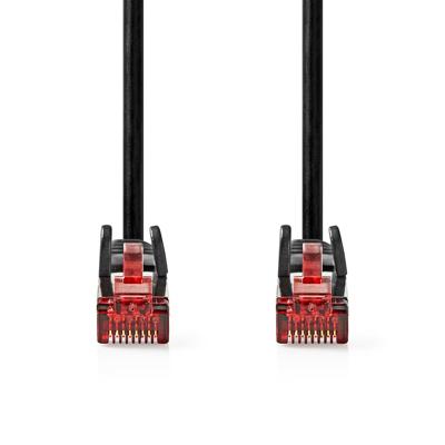 Nedis CCGL85200BK025 Cat6-kabel Rj45 Male Rj45 Male U/utp 0.30 M Rond Pvc Zwart Label
