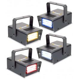 BeamZ BMS24SET Mini Stroboscoop LED set van 4 mini stroboscopen RYBW