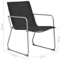 VidaXL 4-delige loungeset stof en staal zwart - thumbnail