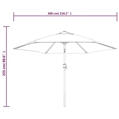 Tuinparasol met LED-verlichting en stalen paal 300 cm antraciet