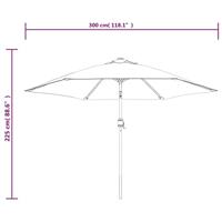 Zweefparasol kantelbaar met LED 3 m zandwit - thumbnail