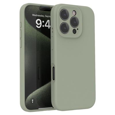 Lunso iPhone 16 Pro hoesje - Flexibel siliconen Backcover - Basil Groen