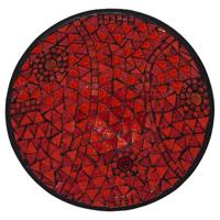 Kom Mozaïek Rood/Oranje Large - thumbnail