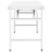 Keukenwerktafel inklapbaar 120x60x80 cm roestvrij staal - thumbnail