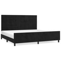 Bedframe zonder matras 160x200 cm fluweel zwart - thumbnail