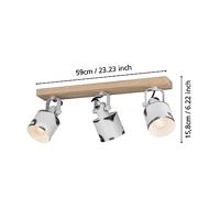 Eglo Retro plafondspotKilburn 3-lichts - 43923 - thumbnail