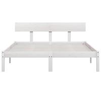 Bedframe massief grenenhout wit 120x200 cm - thumbnail