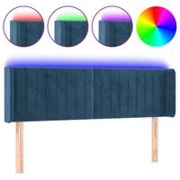 Hoofdbord LED 147x16x78/88 cm fluweel donkerblauw - thumbnail