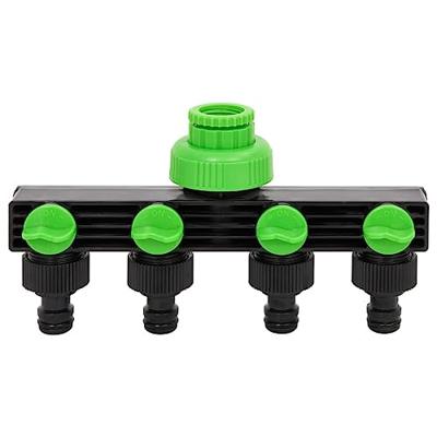 VidaXL Kraanadapter 4-wegs 19,5x6x11 cm abs & pp groen en zwart