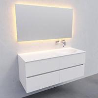 Badkamermeubel Solid Surface AQS Stockholm 120x46 cm Rechts Mat Wit 4 Laden Boss & Wessing - thumbnail