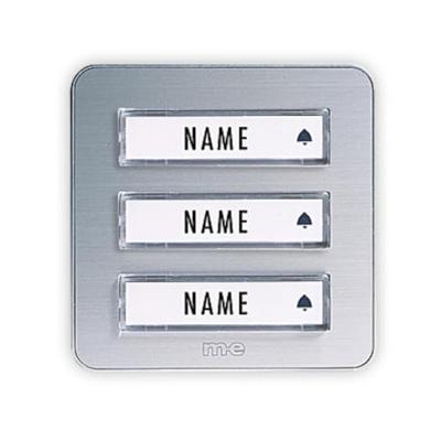 m-e modern-electronics KTA-3 A/S Belplaat Met naambord 3-voudig Zilver 12 V/1 A
