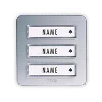 m-e modern-electronics KTA-3 A/S Belplaat Met naambord 3-voudig Zilver 12 V/1 A - thumbnail