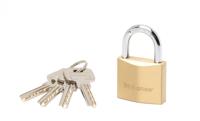 Masterlock 40mm thick solid brass body - 22mm hardened steel shackle, 6mm diam. - - 2940EURD - thumbnail