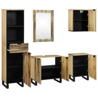 Badkamermeubelset met lade 5 pcs Bruin 38 x 33 x 160 cm - thumbnail