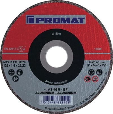 Promat/Tecwerk Doorslijpschijf | D125x1,6mm recht | aluminium | gat 22,23 mm - 4000841048 Promat/Tecwerk Doorslijpschijf | D125x1,6mm recht | aluminium | gat 22,23 mm - 4000841048