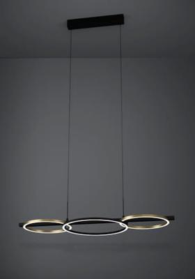 Stars of Light Hanglamp met ringenLanacera zwart met goud - 390087