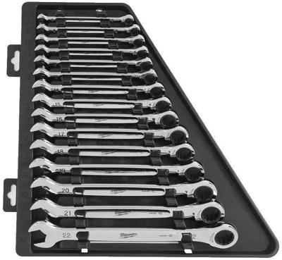 Milwaukee MAX BITE ™ ratelsleutelsets 15 pct Maxbite Ratchet Metric Combinatie Spanner Set - 1 st - 4932464994
