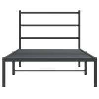 Bedframe met hoofdbord metaal zwart 100x190 cm - thumbnail