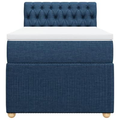Boxspring met matras stof blauw 90x190 cm
