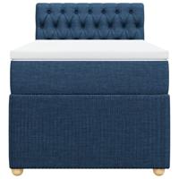 Boxspring met matras stof blauw 90x190 cm - thumbnail