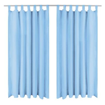 VidaXL Micro-satijnen gordijnen met lussen 140x225 cm turquoise 2 st
