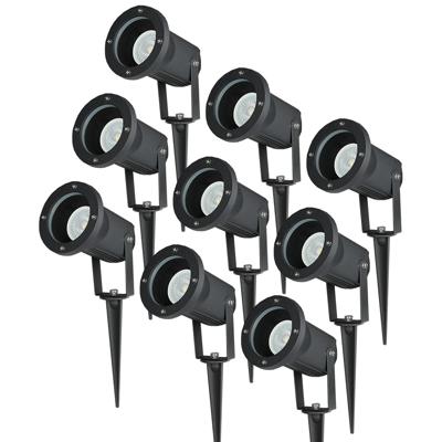 Set van 9 LED prikspots - Dimbaar - Kantelbaar - 4000K neutraal wit - 4 Watt 345 Lumen - IP65 - Waterdicht - Zwart - Tuinspot - tuinverlichting - padverlichting Set van 9 LED prikspots - Dimbaar - Kantelbaar - 4000K neutraal wit - 4 Watt 345 Lumen - IP65 - Waterdicht - Zwart - Tuinspot - tuinverlichting - padverlichting