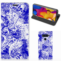 Mobiel BookCase LG V40 Thinq Angel Skull Blauw - thumbnail