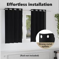 VidaXL Zwart-out gordijnen met ringen 2 pcs zwart 140 x 140 cm - thumbnail