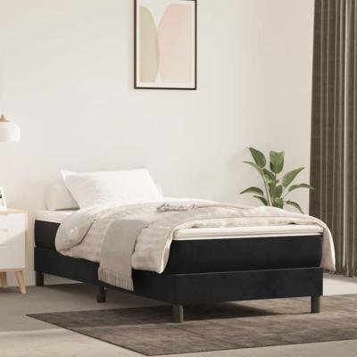 Pocketveringmatras medium 80x200x20 cm fluweel zwart