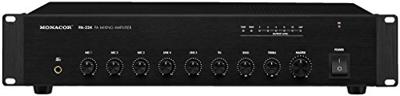 Monacor PA-324 audio-versterker (340 W, 0,5%, 80 DB, 50-16000 Hz, schroefklemmen, 6,3 mm) zwart