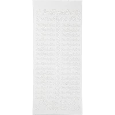 Creativ Company Stickers, indbydelse, vel 10x23 cm, wit, 1 vel