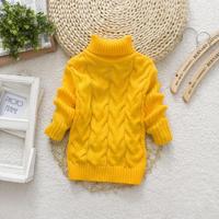 Gele winter Kinder dikke effen kleur Knit Bottoming coltrui Pullover trui hoogte: 14 grootte (80-90cm) - thumbnail