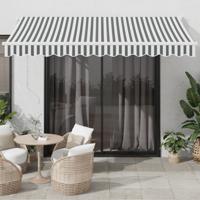 VidaXL Luifel uittrekbaar 3,5x2,5 m stof en aluminium antraciet en wit - thumbnail