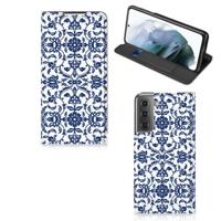 Samsung Galaxy S21 FE Smart Cover Flower Blue - thumbnail