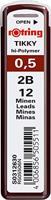 Rotring potloodstiften, 0,5 mm, HB, etui van 12 stuks - thumbnail