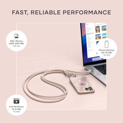 Satechi OntheGo crossbody lanyard USB-C cable - Desert Rose Satechi OntheGo crossbody lanyard USB-C cable - Desert Rose