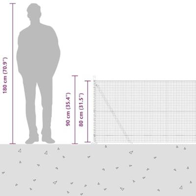 VidaXL Afrasteringspaal zilver 10 x 0,8 m (25 x 25 mm gaas) staal