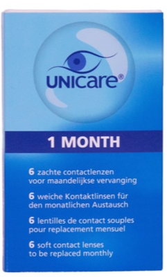 Unicare 1 Month 6 Zachte Contactlenzen -2.75 Unicare 1 Month 6 Zachte Contactlenzen -2.75