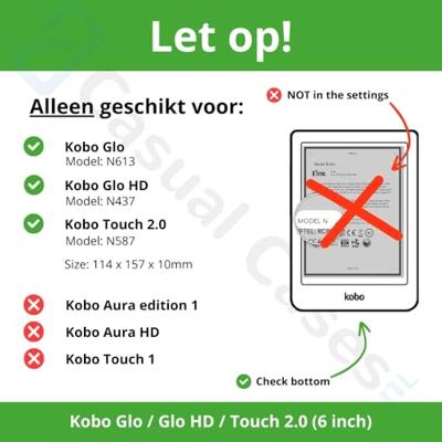 Lunso - Lederen sleepcover hoes - Kobo Glo / Glo HD / Touch 2.0 (6 inch) - Cognac