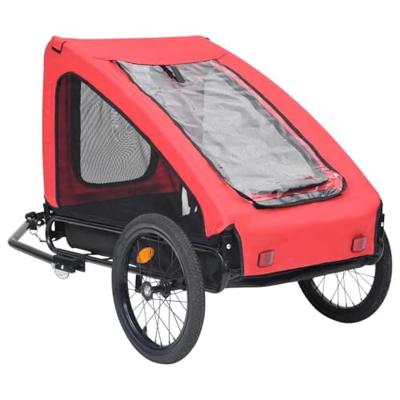 Hondenfietstrailer rood en zwart - thumbnail