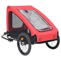 VidaXL Hondenfietstrailer rood en zwart - thumbnail