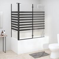VidaXL Badwand gestreept 120x68x130 cm gehard glas - thumbnail