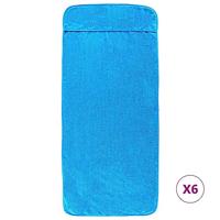 Strandhanddoeken 6 st 400 g/m² 60x135 cm stof turquoise - thumbnail