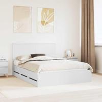 Bedframe met lade met opslag Wit 150 x 200 cm Ingenieurshout - thumbnail